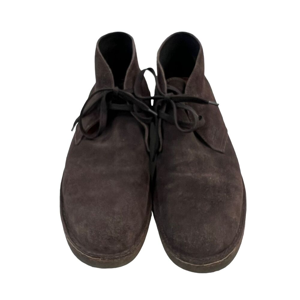 Keys Size 44 US 10 Brown Suede Leather Chukka Lace Up Boots Almond‎ Toe Casual